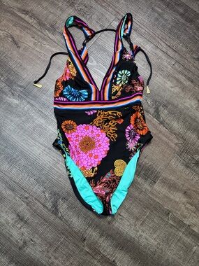 Trina Turk Electric Reef V-Plunge One-Piece